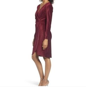 JULIA JORDAN RED FAUX WRAP LONG SLEEVE WOMENS SIZE 2